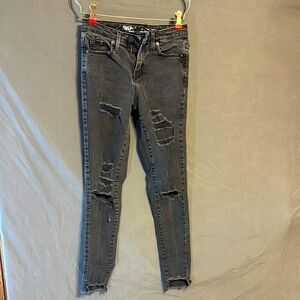 Mossimo Distressed Black Skinny Jeans
